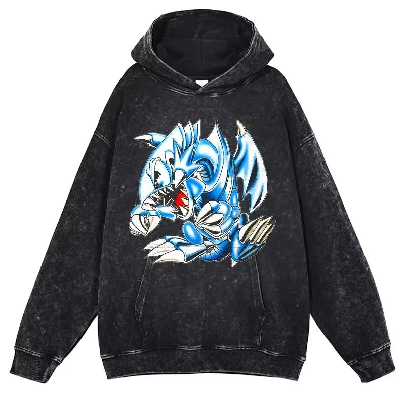 Anime Yu Gi Oh Hoodie Men Oversize Yugioh Hooded Sweatshirts Streetwear Pullover Hip Hop Retro Manga Yugi Muto Seto Kaiba Hoodie