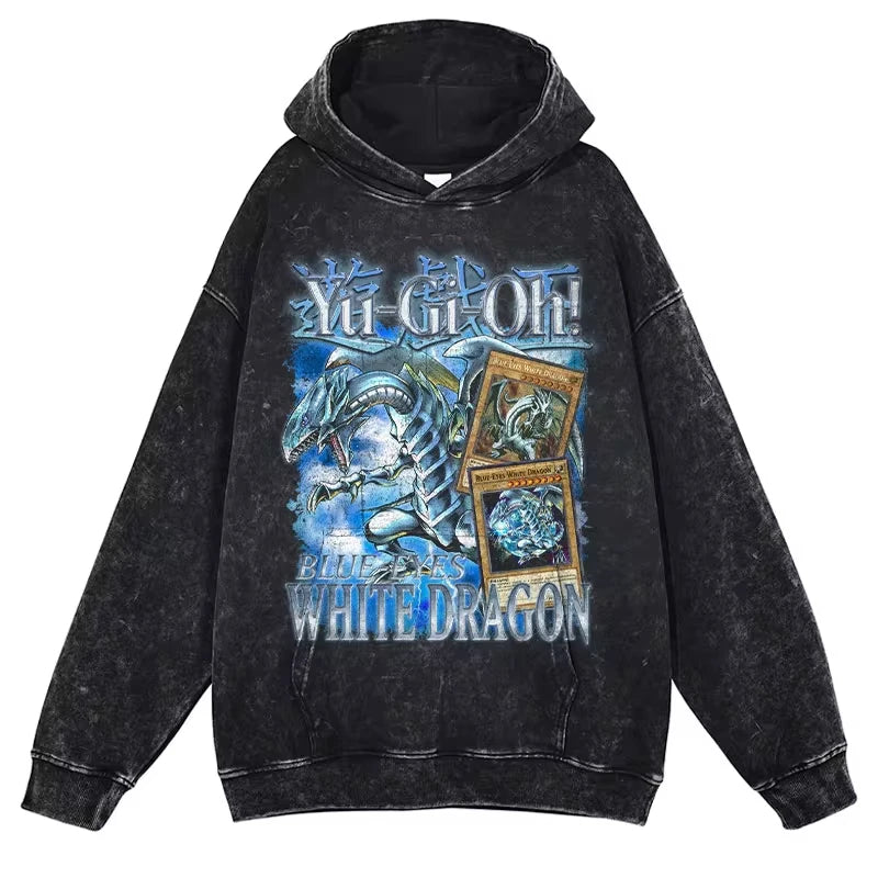 Anime Yu Gi Oh Hoodie Men Oversize Yugioh Hooded Sweatshirts Streetwear Pullover Hip Hop Retro Manga Yugi Muto Seto Kaiba Hoodie