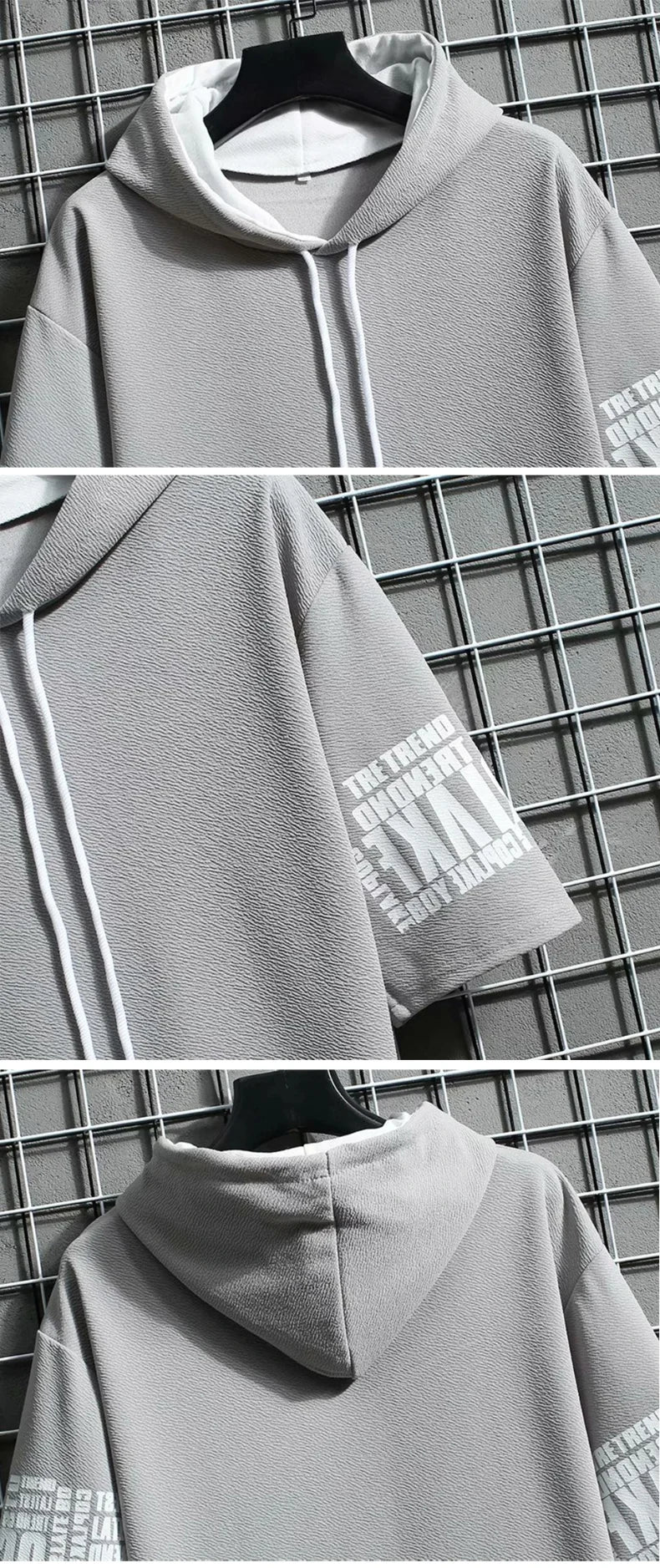 Hoodie set early autumn new casual men's thin hoodie men's trendy printed casual set